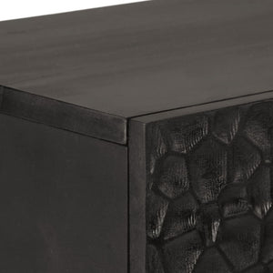 Credenza-Buffet-Armadio da cucina Nera 40x33x110 cm in Legno Massello di Mango 304114