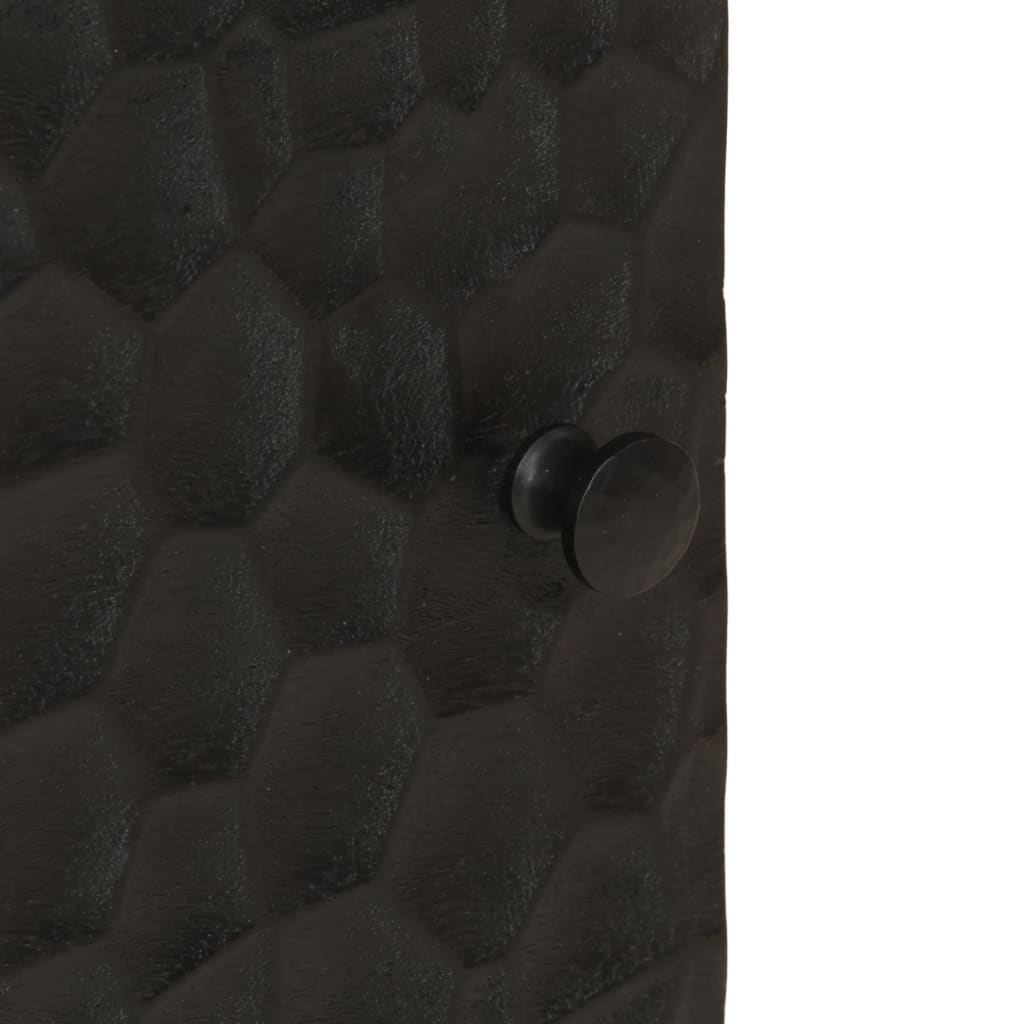 Credenza Nera 40x33x110 cm in Legno Massello di Mango 356848