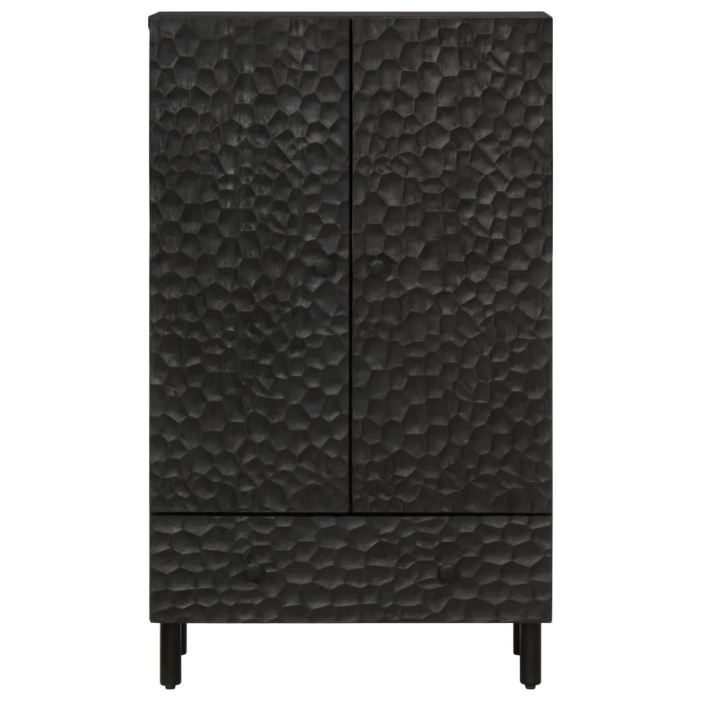 Credenza-Buffet-Armadio da cucina Nera 60x33x100 cm in Legno Massello di Mango 431578