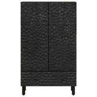 Credenza Nera 60x33x100 cm in Legno Massello di Mango 356849