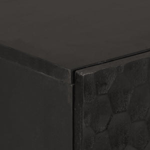 Credenza-Buffet-Armadio da cucina Nera 60x33x100 cm in Legno Massello di Mango 431578