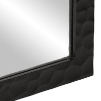 Specchio da Bagno Nero 50x70x2,5cm Legno Massello Mango e Vetro 356850