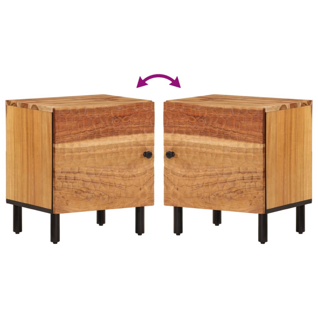 Comodini 2pz 40x33x46 cm in Legno Massello di Acacia 356852