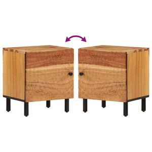 Comodini 2pz 40x33x46 cm in Legno Massello di Acacia 356852