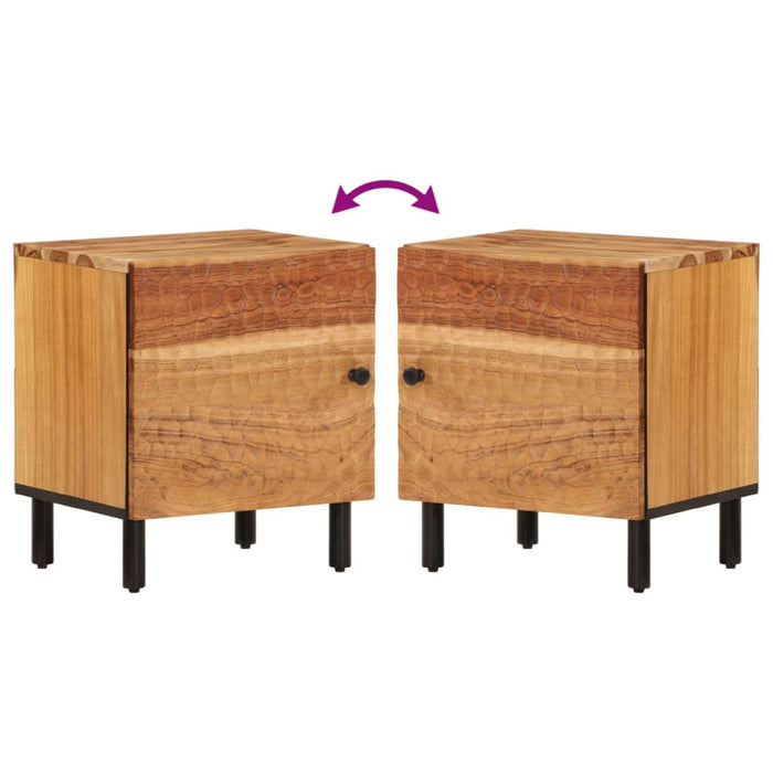 Comodini 2pz 40x33x46 cm in Legno Massello di Acacia 356852