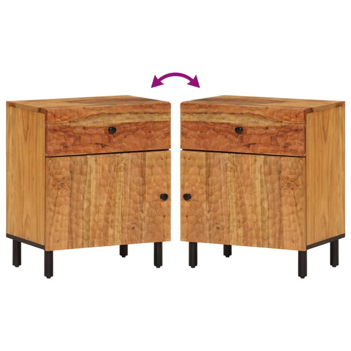 Comodino 50x33x60 cm in Legno Massello di Acacia 356863