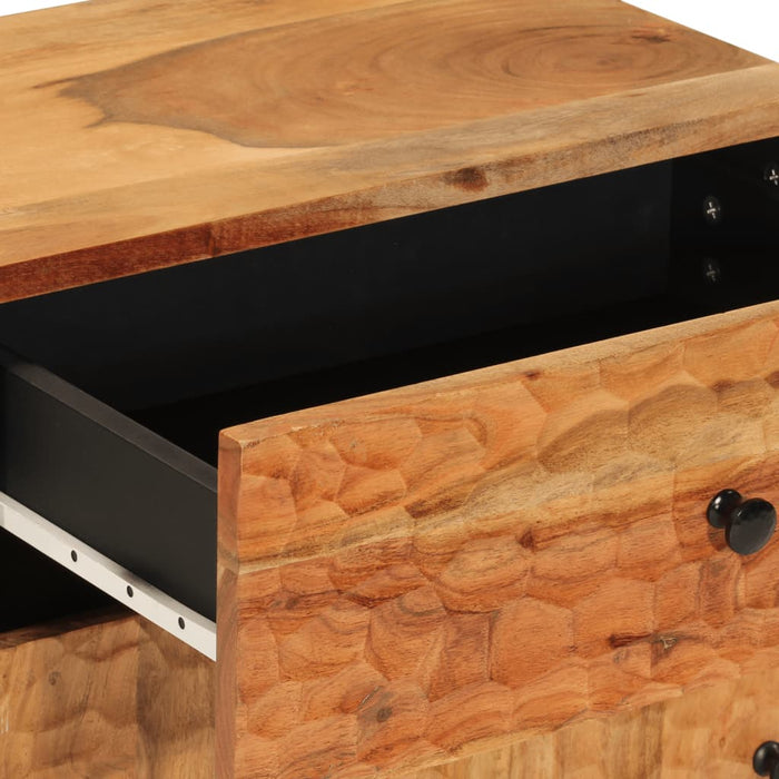 Comodino 50x33x60 cm in Legno Massello di Acacia 356863