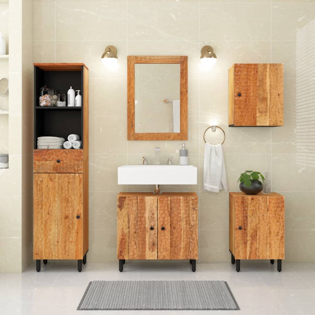 Mobile da Bagno 38x33x160 cm in Legno Massello di Acacia 356877