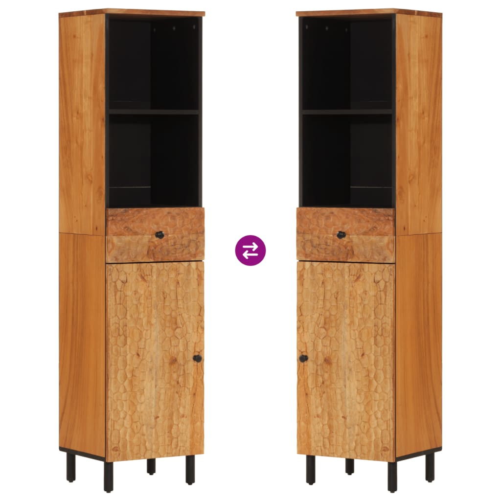 Mobile da Bagno 38x33x160 cm in Legno Massello di Acacia 356877