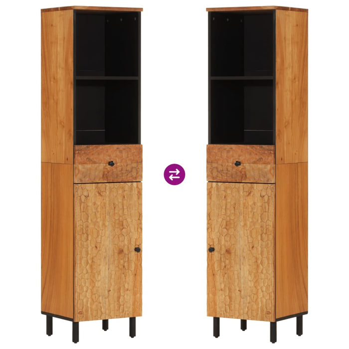 Mobile da Bagno 38x33x160 cm in Legno Massello di Acacia 356877