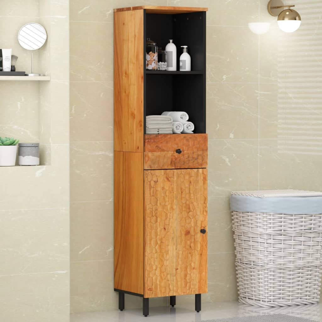 Mobile da Bagno 38x33x160 cm in Legno Massello di Acacia 356877