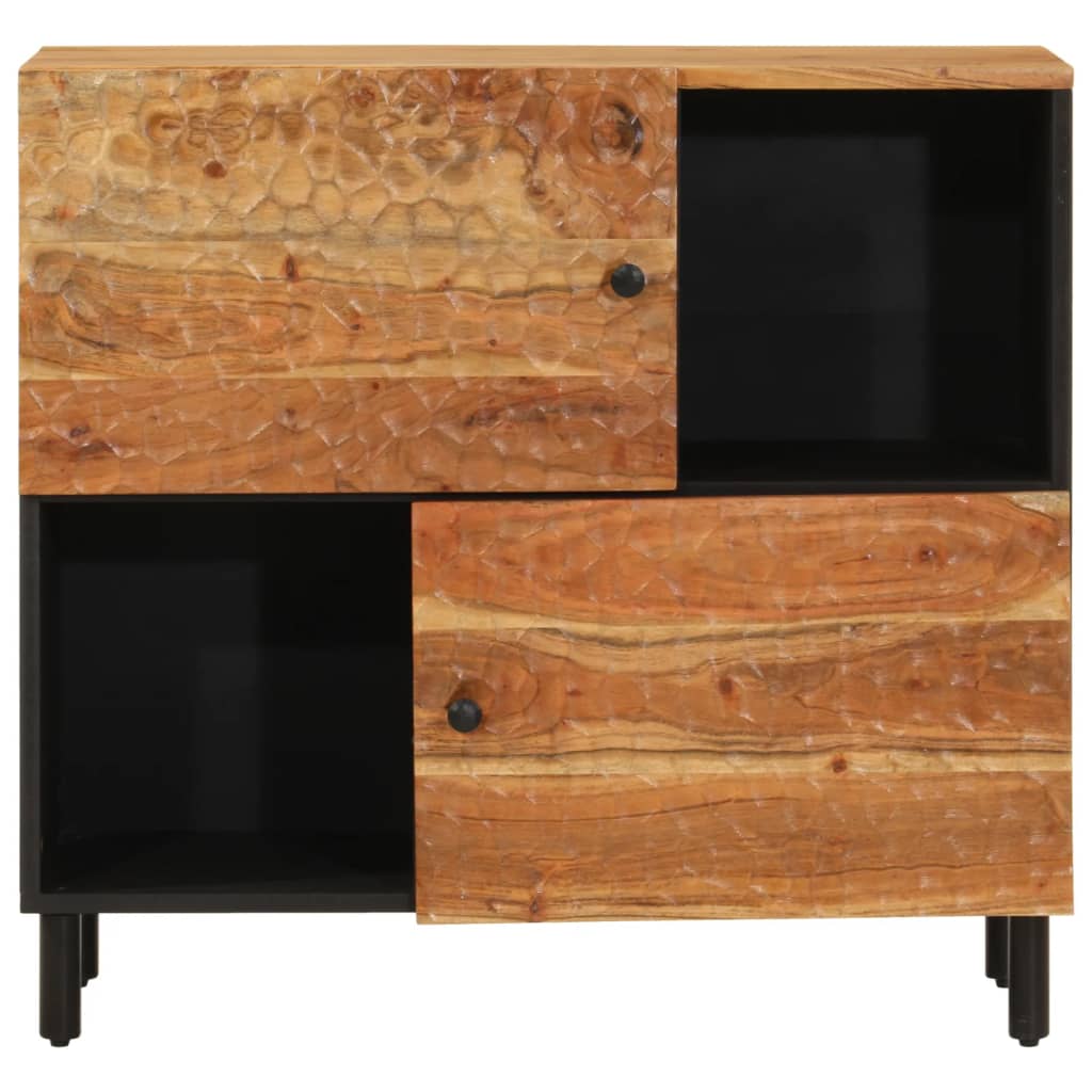 Credenza-Buffet-Armadio da cucina 80x33x75 cm in Legno Massello di Acacia