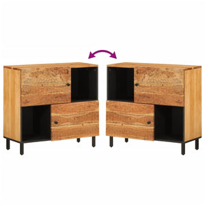 Credenza-Buffet-Armadio da cucina 80x33x75 cm in Legno Massello di Acacia