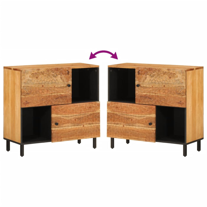 Credenza-Buffet-Armadio da cucina 80x33x75 cm in Legno Massello di Acacia