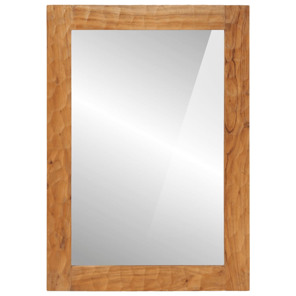 Specchio da Bagno 50x70x2,5 cm Legno Massello di Acacia e Vetro 356886