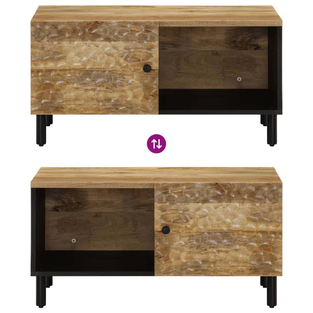 Tavolino da Salotto-Tavolino da soggiorno-Tavolo 80x50x40 cm Legno Massello di Mango 565945