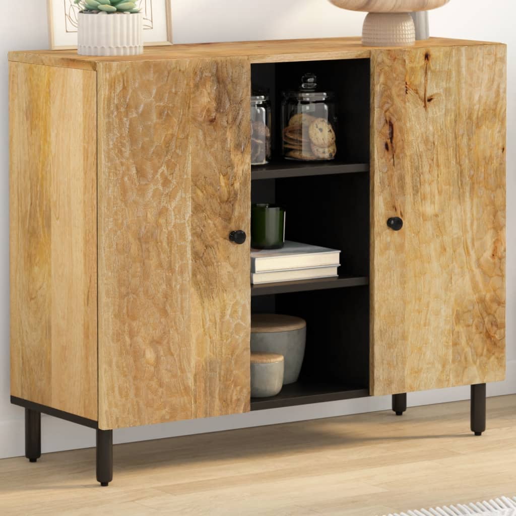 Credenza 90x33x75 cm in Legno Massello di Mangocod mxl 113312
