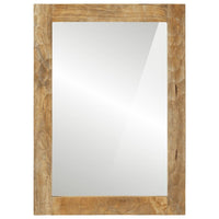 vidaXL Specchio da Bagno 50x70x2,5 cm Legno Massello di Mango e Vetro