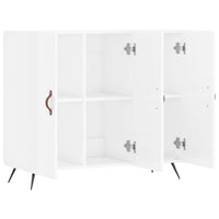 Credenza Bianco Lucido 90x34x80 cm in Legno Multistrato 828078