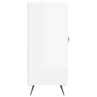 Credenza Bianco Lucido 90x34x80 cm in Legno Multistrato 828078