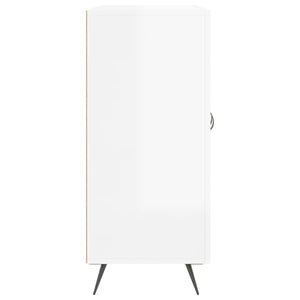 Credenza Bianco Lucido 90x34x80 cm in Legno Multistrato 828078