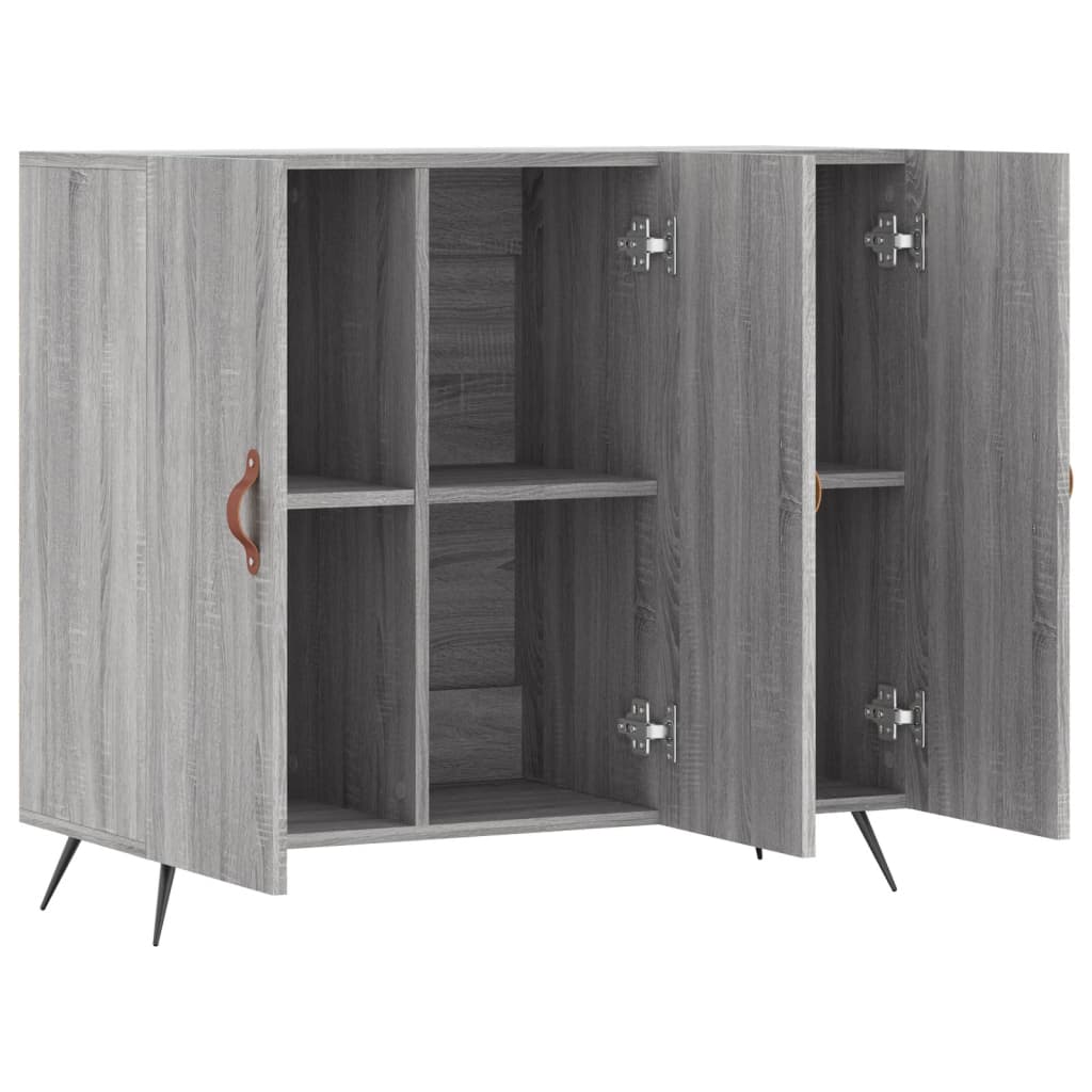 Credenza Grigio Sonoma 90x34x80 cm in Legno Multistrato 828082