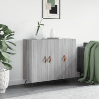 Credenza Grigio Sonoma 90x34x80 cm in Legno Multistrato 828082