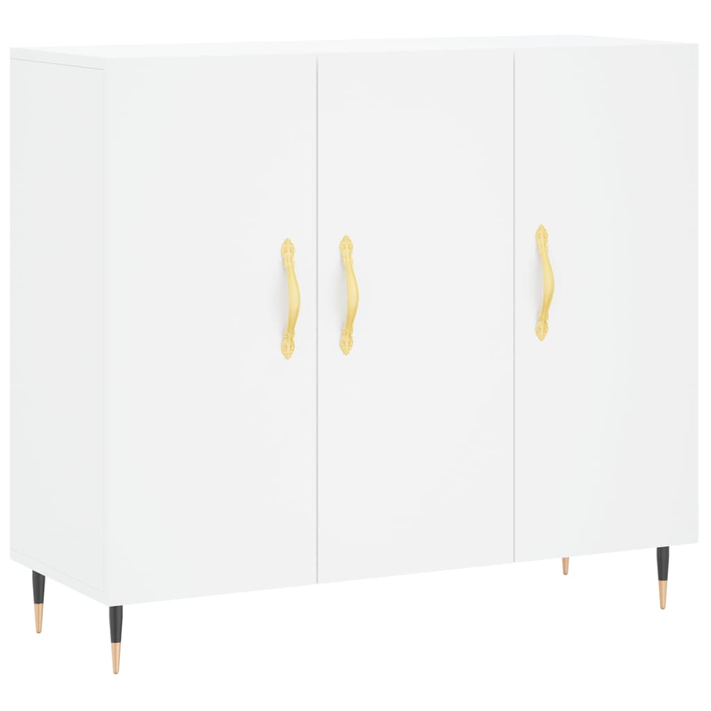 vidaXL Credenza Bianca 90x34x80 cm in Legno Multistrato