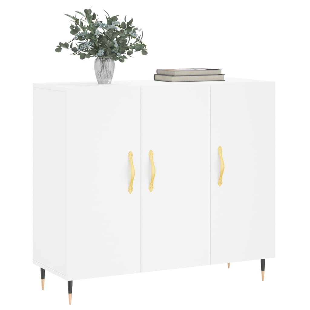 vidaXL Credenza Bianca 90x34x80 cm in Legno Multistrato
