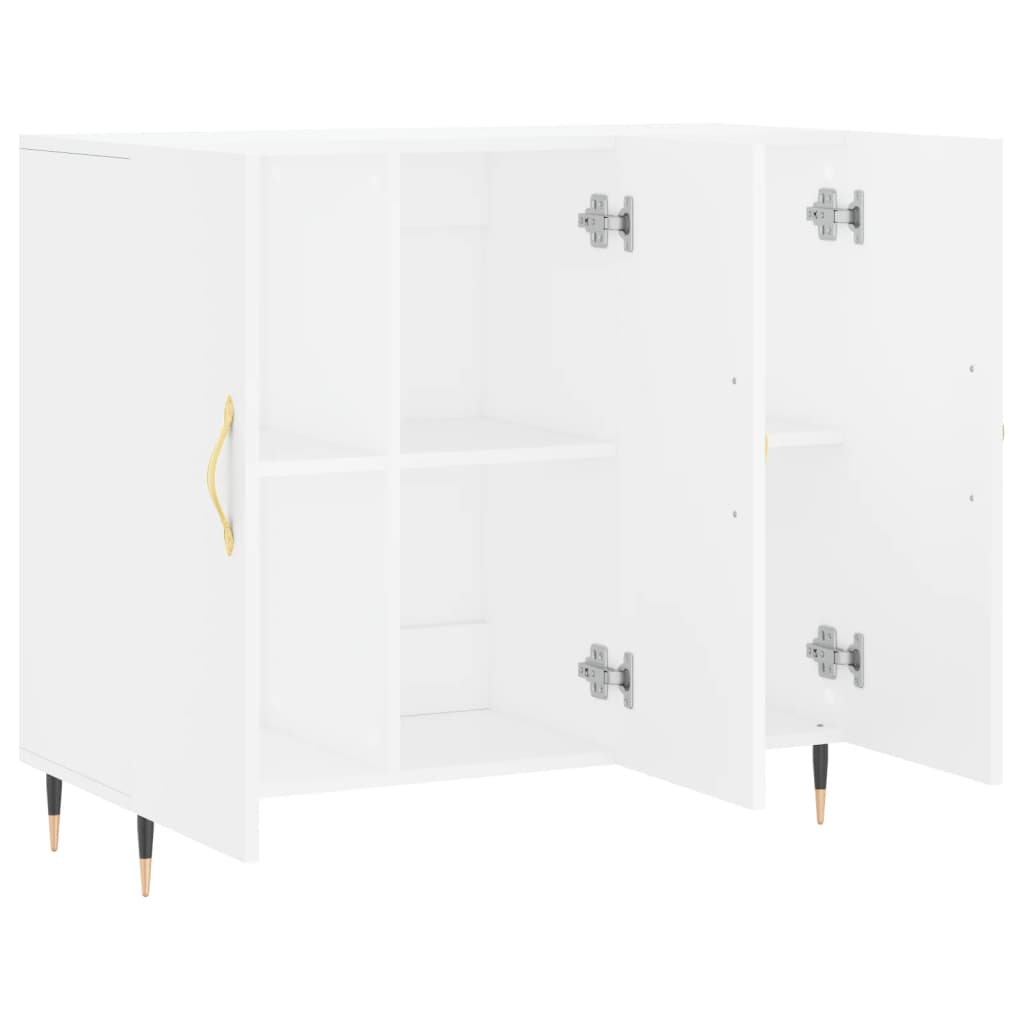 vidaXL Credenza Bianca 90x34x80 cm in Legno Multistrato