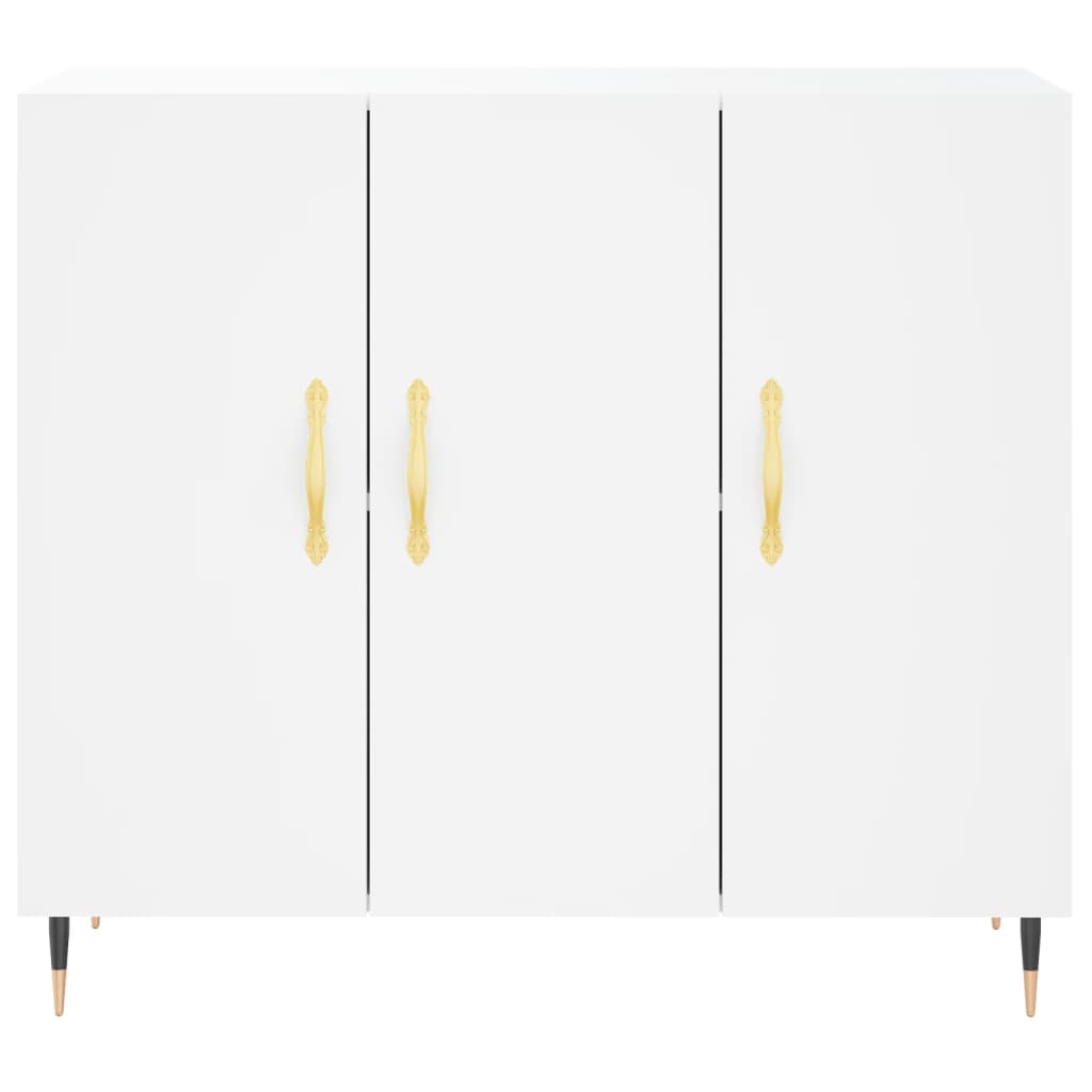 vidaXL Credenza Bianca 90x34x80 cm in Legno Multistrato