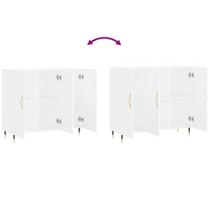 vidaXL Credenza Bianca 90x34x80 cm in Legno Multistrato