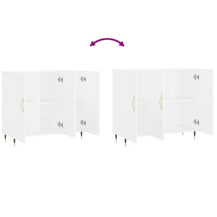 vidaXL Credenza Bianca 90x34x80 cm in Legno Multistrato