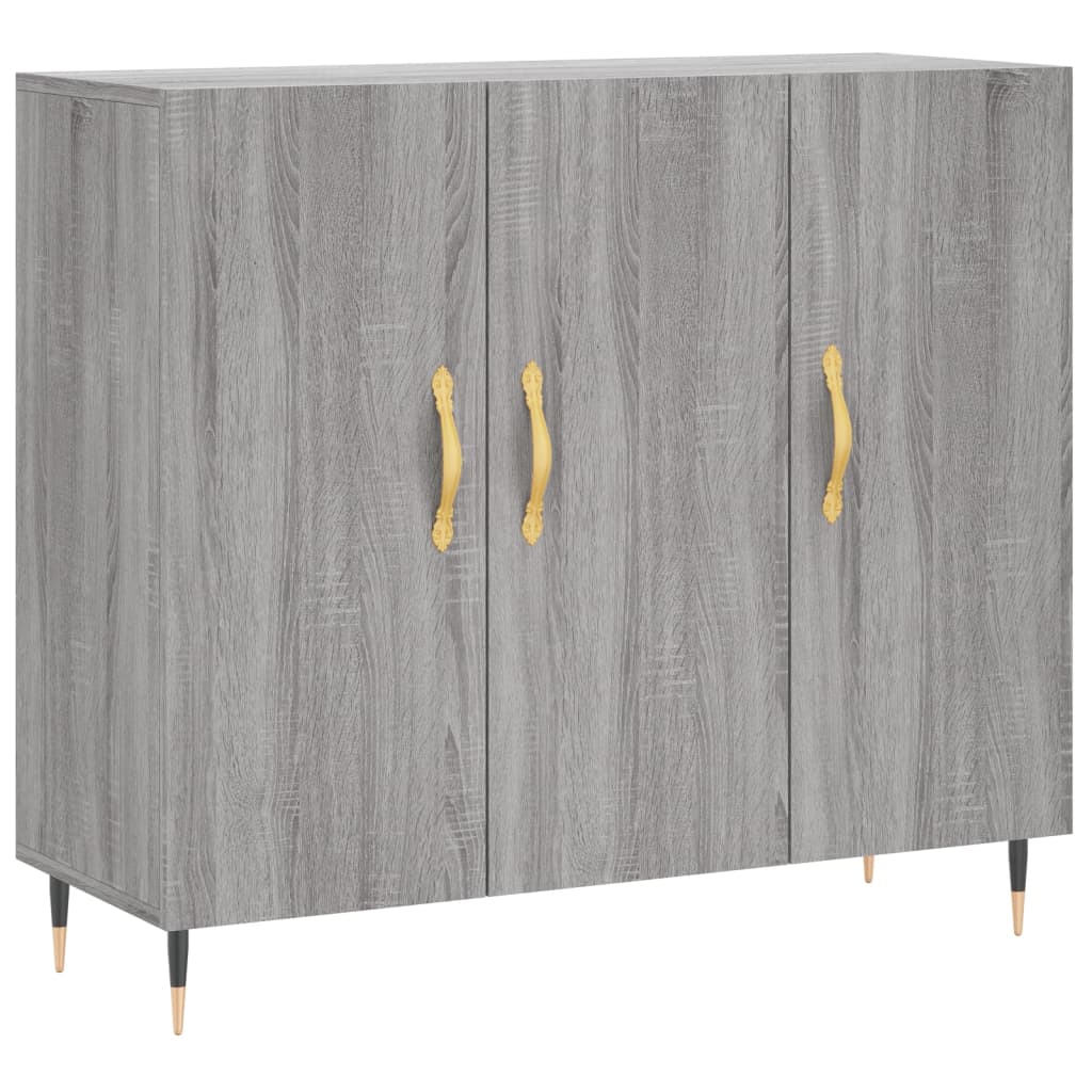 Credenza Grigio Sonoma 90x34x80 cm in Legno Multistrato 828090