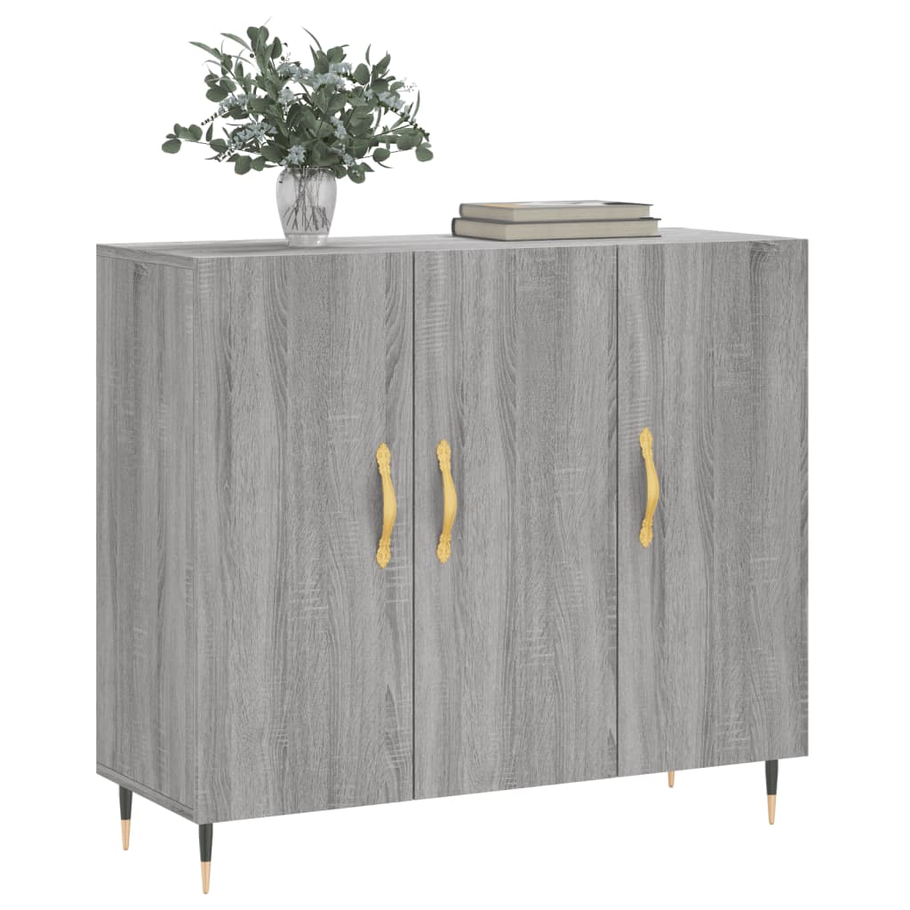 Credenza Grigio Sonoma 90x34x80 cm in Legno Multistrato 828090