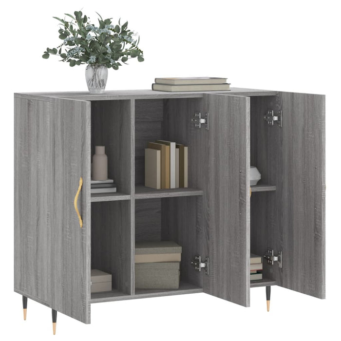 Credenza Grigio Sonoma 90x34x80 cm in Legno Multistrato 828090