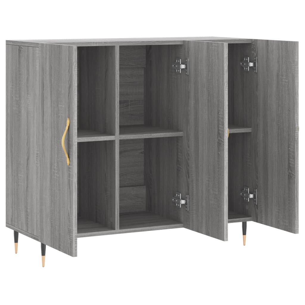 Credenza Grigio Sonoma 90x34x80 cm in Legno Multistrato 828090