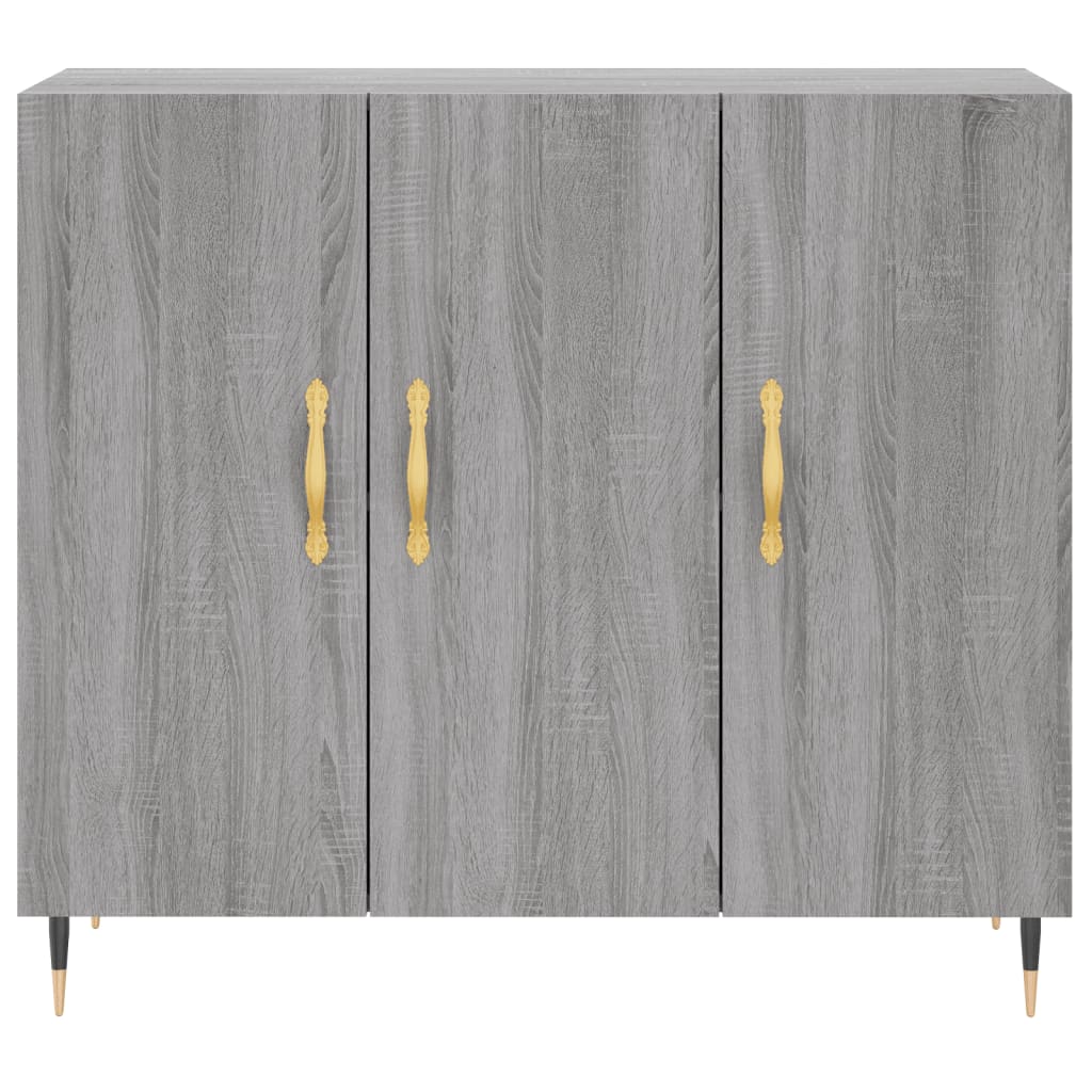 Credenza Grigio Sonoma 90x34x80 cm in Legno Multistrato 828090