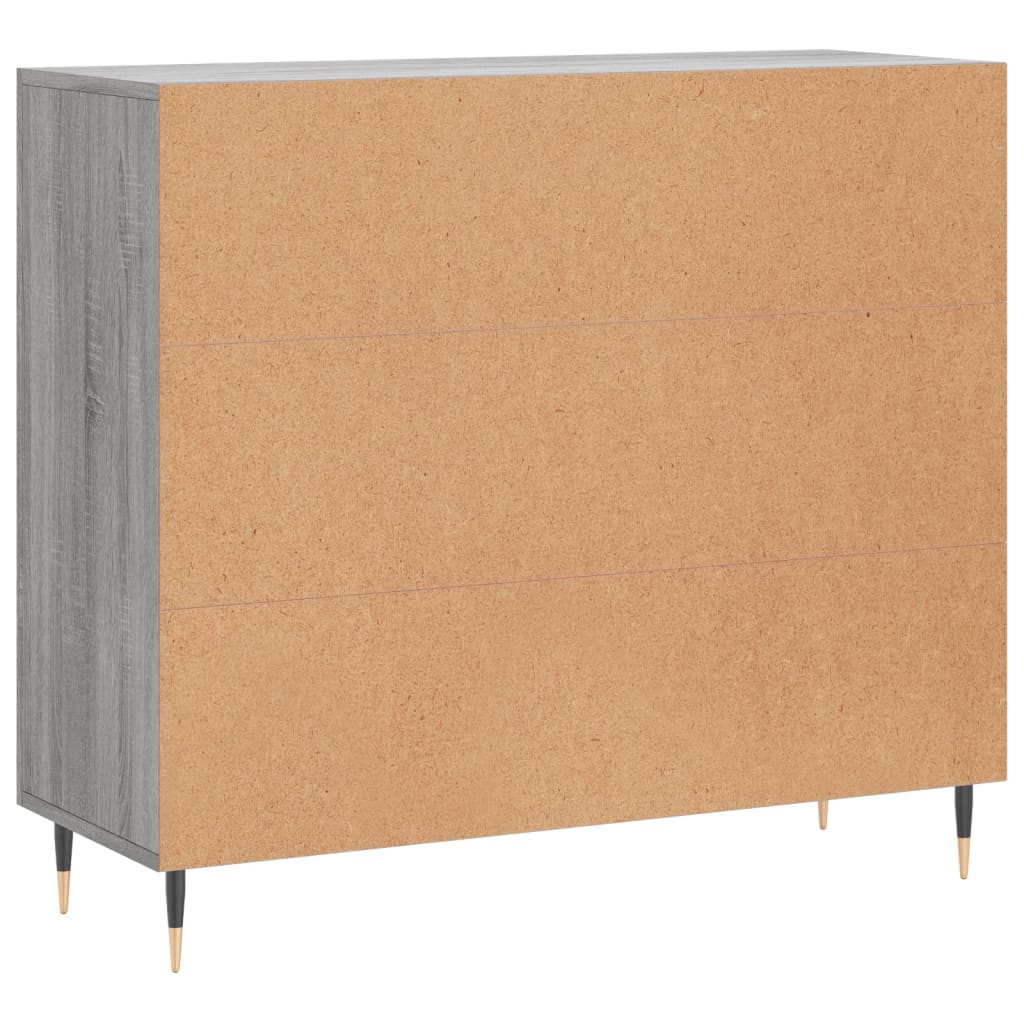 Credenza Grigio Sonoma 90x34x80 cm in Legno Multistrato 828090