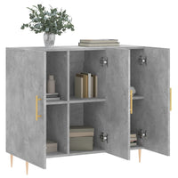 Credenza Grigio Cemento 90x34x80 cm in Legno Multistrato 828096