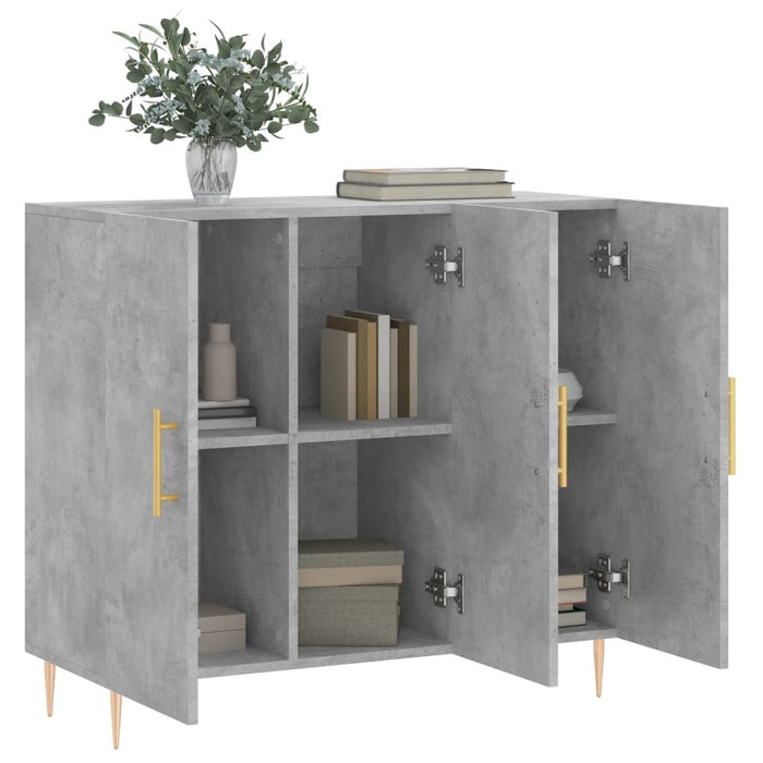 Credenza Grigio Cemento 90x34x80 cm in Legno Multistrato 828096
