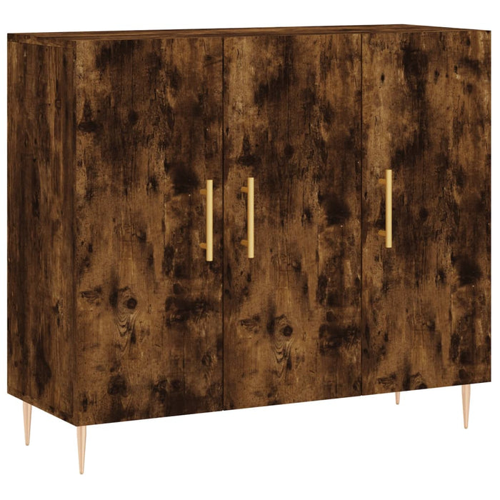 vidaXL Credenza Rovere Fumo 90x34x80 cm in Legno Multistrato