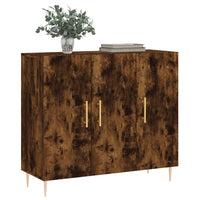 Credenza Rovere Fumo 90x34x80 cm in Legno Multistrato 828097