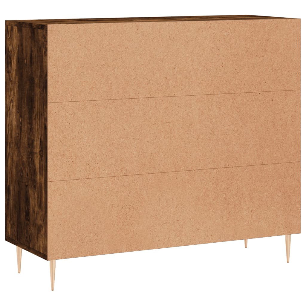 vidaXL Credenza Rovere Fumo 90x34x80 cm in Legno Multistrato