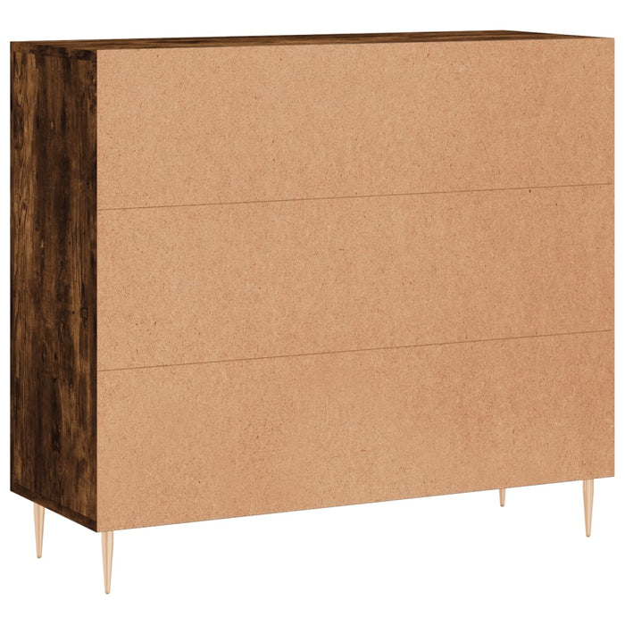 Credenza Rovere Fumo 90x34x80 cm in Legno Multistrato 828097