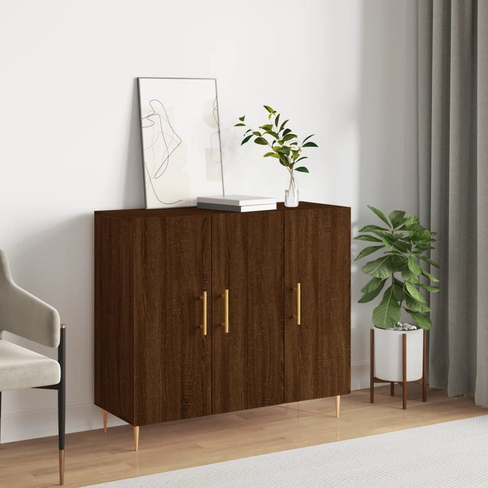 Credenza Rovere Marrone 90x34x80 cm in Legno Multistratocod mxl 129274
