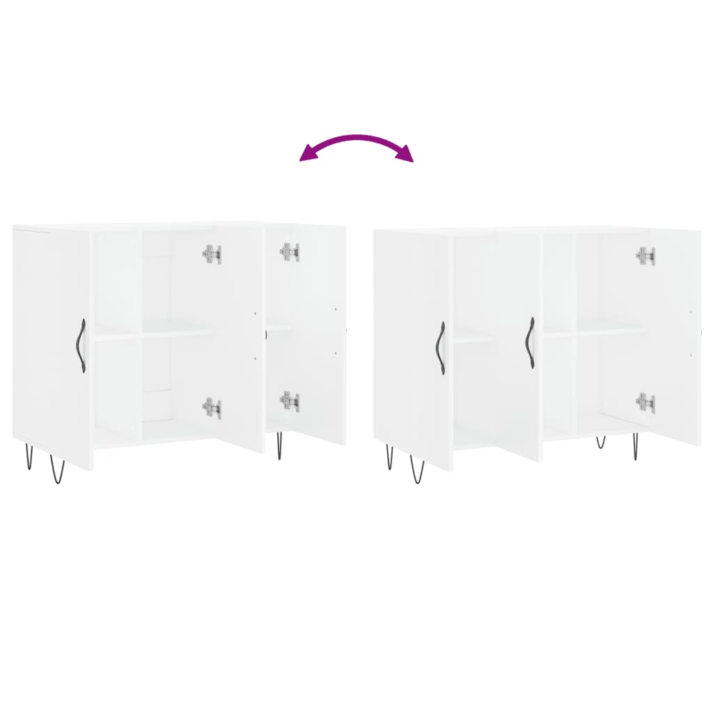 Credenza Bianca 90x34x80 cm in Legno Multistrato 828100