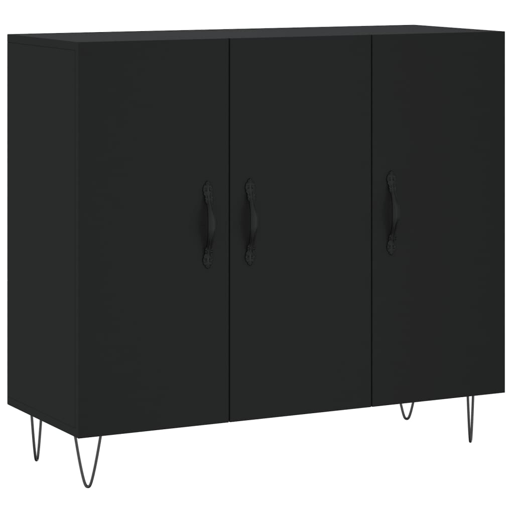Credenza Nera 90x34x80 cm in Legno Multistratocod mxl 127112