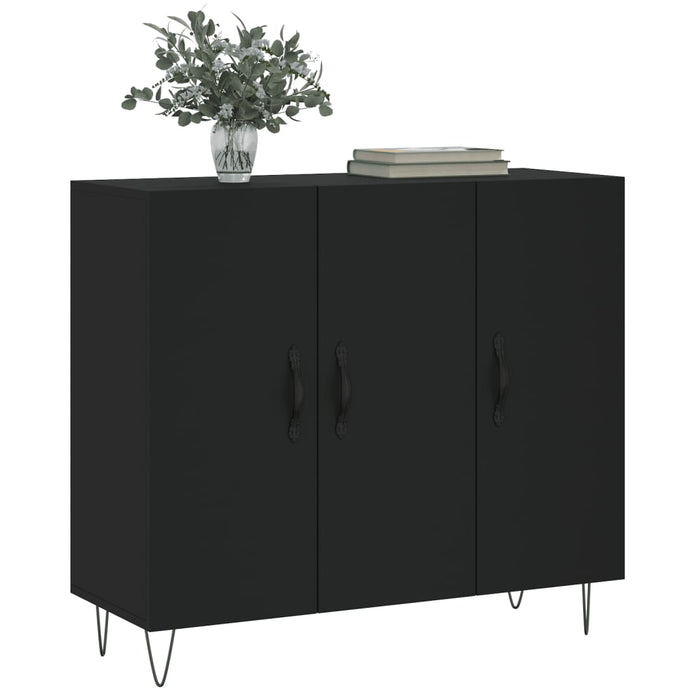 Credenza Nera 90x34x80 cm in Legno Multistratocod mxl 127112
