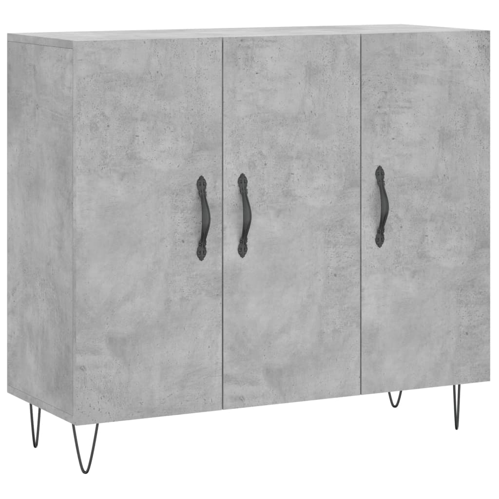 Credenza Grigio Cemento 90x34x80 cm in Legno Multistrato 828104